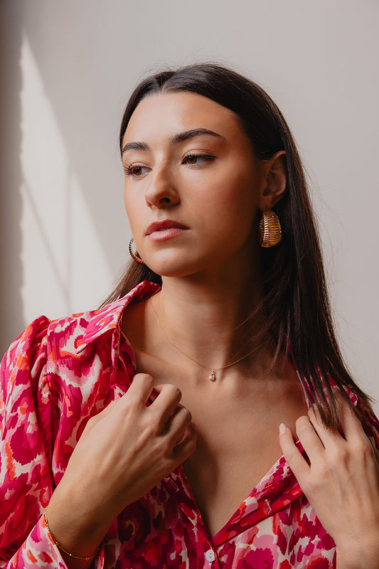  Herazai | Antlia earrings | Gold geometric wide hoop earrings