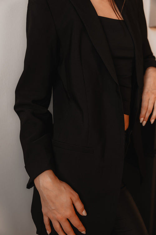  Herazai | Pallas Blazer| Women black long sleeve blazer