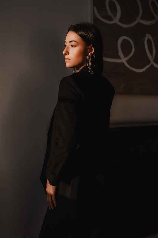 Herazai | Pallas Blazer| Women black long sleeve blazer